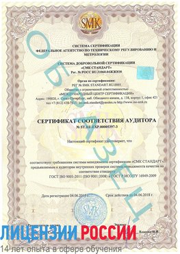 Образец сертификата соответствия аудитора №ST.RU.EXP.00005397-3 Нижнекамск Сертификат ISO/TS 16949