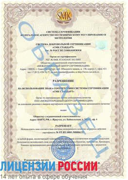 Образец разрешение Нижнекамск Сертификат ISO 50001